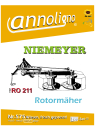 Niemeyer & Söhne Rotormäher Typ RO 211 Bild- Bedienungsanleitung & Bild- Ersatzteilliste & Explosionszeichnungen  - annoligno 575